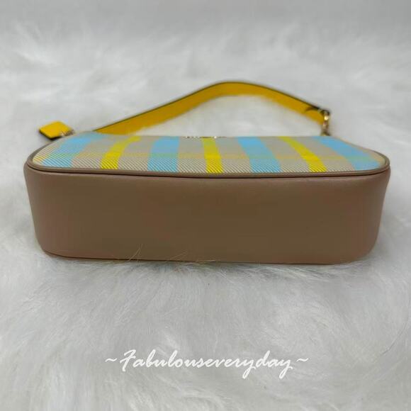 Coach Nolita 19 With Plaid Print Shoulder Bag Wristlet in Bright Maize CBK65 NWT - Picture 8 of 9